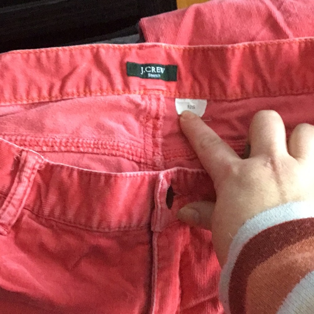J Crew Coral Corduroy pants